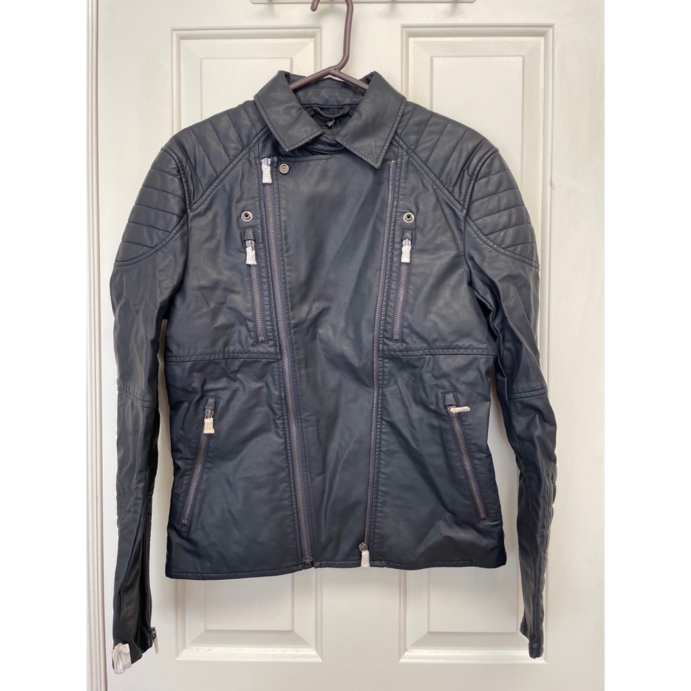 Armani men’s leather jacket black
